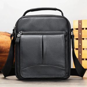 Evening Bags Leather Men's Single Shoulder Crossbody Bag Casual Small Sling Soft Top Layer Cowhide Business Male