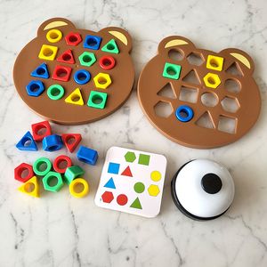 Baby montessori utbildningsleksaker diy barn geometrisk form färg matchande pussel upptagen brädbarn interaktiva stridsspel leksaker