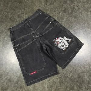 Mäns jeans JNCO Y2K Hip Hop Pocket Baggy Denim Gym Women 2023 Summer New Haruku Gothic Men Basketball Shorts Streetwear 000