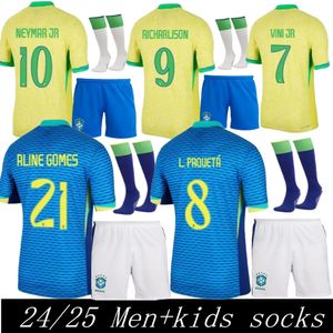 Brazils 2024 Copa America Cup Soccer Jerseys Camiseta de Futbol Paqueta Raphinha Football Shirt Maillot Marquinhos Vini Jr Brasil Richarlison Men Kids Woman Neymar