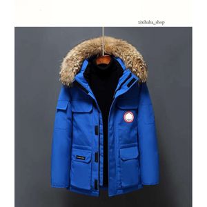 다운 재킷 여성과 남성 중간 길이 겨울 새로운 캐나다 스타일을 극복 한 연인 작업복 두꺼운 거위 다운 재킷 남자 423