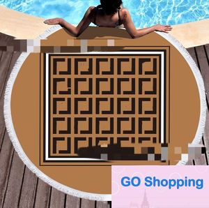 Classic round Beach Towel Microfiber Digital Printing rounds Mat Tide Brand Personalized Patterns Bath Towels with Tassel