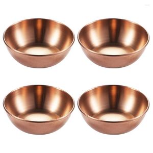 Plates 4 Pcs Seasoning Dish Small Appetizer Plate Sauce Dishes Mini Measuring Cup Bowl Serving Spice Stainless Steel