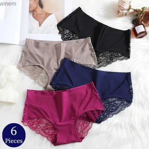 Mutandine femminili Trobridge a 6 pezzi/set da donna biancheria intima squisita in pizzo in pizzo seta di seta sexy biancheria bianche da donna sexy bianche