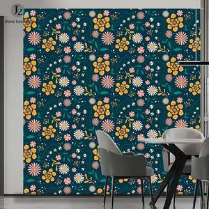 Sfondi Floral Authesive Wallpaper Design di fiori buccia e bastoncino Rimovibile Adebiti da parete preparati impermeabili
