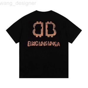 Women's T-Shirt designer Verified version of the correct luxury fashion brand double B vintage graffiti T-shirt short sleeved printed men's and women's summer high QZHP