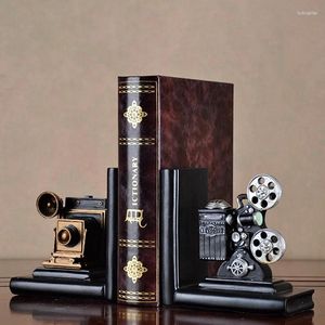 Tapestries Retro Camera Bookend Movie Film Projector Black Silver Collector's Project Creative Bookcase Vintage Jewelry Study Room Ho