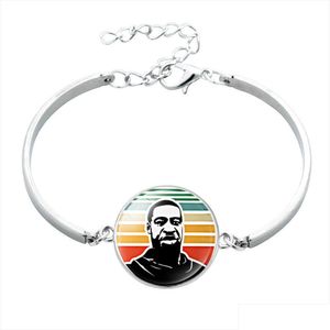 Charm armband kvinnor armband svarta liv materia jag kan inte andas näve fred kraft oss protest mode armband sier brev smycken dropp dhjv5