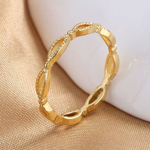 Band Rings New Handicraft Korean Small and Minimalist Womens Instagram Trendy Open Hollow Plain Tail Ring Fine Gold Plated