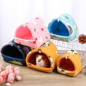 1PC Comfortable Hamster House Small Animal Sleeping Bed Soft Guinea Pig Nest Warm Mat Mini Cage For Rabbit Squirrel Mat 240322