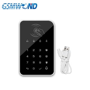 Keyboard 433MHz Wireless Touch Keyboard Black Arm Disarm Password Keyboard Support Doorbell Function Works For Our Security Alarm System