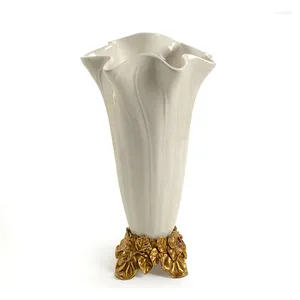 Wazony nowoczesne duszpasterskie europejskie american lodowe crackle inkrustowany miedziany pawie dekoracja kominków akcesoria wazon