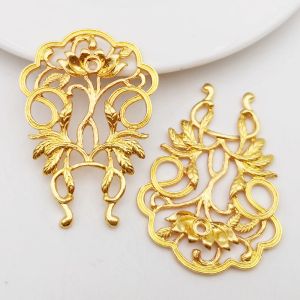 Tools Sixty Towfish 20 Pieces Diy Jewelry Accessories 40*57mm Alloy Flower Archaic Wind Charms Jewelry Findings