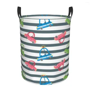 Laundry Bags Foldable Basket For Dirty Clothes Cute Cars Storage Hamper Kids Baby Home Organizer