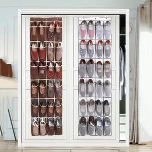 Storage Bags 24 Pocket Shoes Bag Large Non-woven Hanging Door Slippers Organizer Cases Mesh Cloth Closet Bedroom Classified Pouch