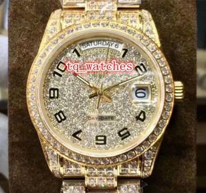 2019 Neue MEN039S Armbandwatch Digital Face Diamond Watch Diamond Case Diamond Watch Watch Automatische mechanische Hip Hop Watc5637453