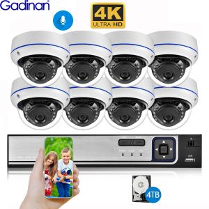 System Gadinan 8ch 4K 8MP H.265 NVR Ultra FHD PoE Network Video Surveillance System 8MP Weatherproof IP Security Cameras CCTV Kit