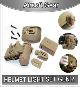 Conjunto de luzes do capacete Gen 2 Tactical Gen2 Helmet LED AirSoft IR Light Light Gen2 Segurança Lâmpada de sobrevivência para 20mm Rail Mich Helme8505688