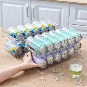 Kitchen Storage Beverage Rack Box Capacity Two-layered Beer Organizer With Automatic Rolling Down Feature For Neat Stable