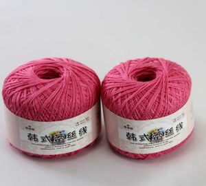 2ballsx50g Soft Cotton Yarn Thread virkade spetströjor Stickning virkad 161032 Berry Pink4579117