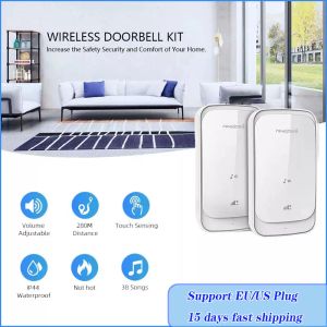 Campanello smart home wireless wireless campanello esterno impermeabile touch dreening boom kit 58 accordi di casa di benvenuto ricevitore