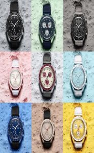 ボックスメンズ付きバイオセラミックムーンウォッチフル機能Quarz Chronograph Watch Mission to Mercury 42mm Nylon Luxury Watch Limited EDI5961890