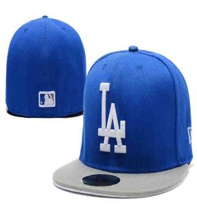2020 Novos chapéus equipados de alta qualidade Los Angeles Cap Dodgers Teams Logo Bordado Hat Hip Hop