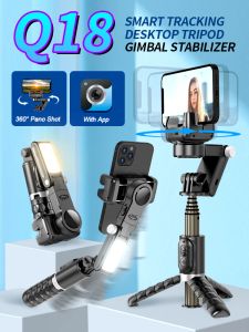 Mikrofone Neue Desktop -Gimbal -Stabilisierung Selfie Stick Stativ mit Fill leichter drahtloser Fernbedienung für Huawei Xiaomi iPhone Smartphone -Handy