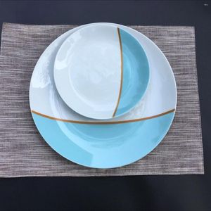 Pratos de cor nórdicos de estilo nórdico e pratos redondos de jantar em cerâmica Restaurante El Custom Porcelain