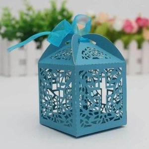 Gift Wrap 20pcs Cross Candy Box Favor Boxes With Ribbon Wedding Birthday Baptism Gifts For Guests Party Favors