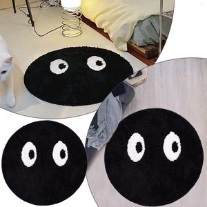 Carpets Throws Faux Funny Cute Doormat Black Round Carpet Bedroom Bedside Household Creative Small Blackface