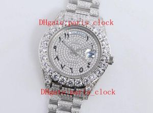 SF wszystkie wiertło Ice Big Diamond Watch Pierścień Luksusowe pełne wiercenie cyfry Arabskie zegarek twarzy ze stali nierdzewnej 2813 Ruch czasu 1844125