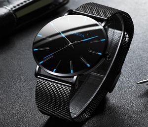 Męskie zegarek 2021 Prosta swobodna moda Ultrathin Business Business Siatka ze stali nierdzewnej Zespół kwarcowy Watch Relogio Masculino Watch213Z5584565