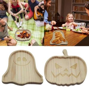 Kitchen Storage Halloween Wooden Ghost Tray Home Decor Dinner Plate Decoration Fashionable And Minimalist Furnishings 2024 Racks