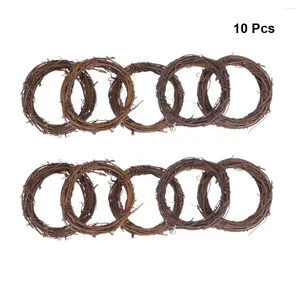 Flores decorativas 10 8 Christmas Grapevine Wreath Rattan Natural para Diy Party Decoration Door Wall Hanging