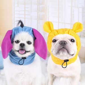 Hundkläder varm husdjurskåpor med öron justerbara hatthuvudbonader för katter och hundar