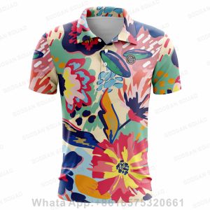 셔츠 패션 남자 골프 폴로 셔츠 여름 짧은 슬리브 스트리트웨어 사무실 라펠 남성 옷 한국 느슨한 캐주얼 탑