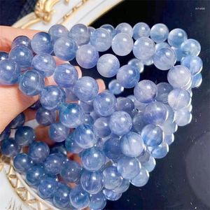 Decorative Figurines 11.5MM Natural Blue Fluorite Bracelet Gemstone Beads Reiki Healing For Women Men Love Holiday Gift 1pcs