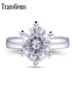 Трансгемные классические моуссанитские обручальное кольцо для женщин Центр 1CT 2CT 3CT 4CT 4 ЦВЕТ ФОРЕТ МОИССАНИТ СЕРИО 14K Кольцо из белого золота Y190612948051
