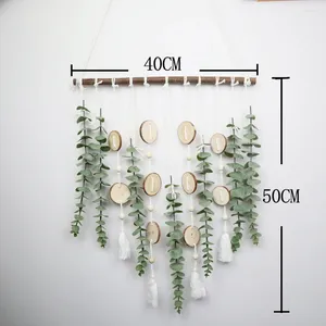 Flores decorativas ArticiaiL Eucalyptus folhas de parede penduradas na sala de boas -vindas Acessórios de decoração de sonho apanhador de folhas de folha de maçã