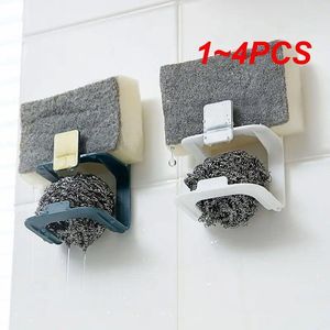 Kitchen Storage 1-4PCS Double Layer Sponge Rack Metal Strong Sucker Sink Drain Drying Holder Soap Stand Dish Cloth Shelf