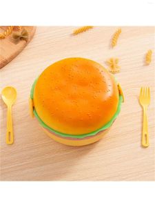 Stoviglie 1pc creativo hamburger per hamburger per studente pranzo a microonde bambini multistrato di frutta croccante