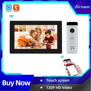 Intercom JoyTimer Home Tuya Smart Video Intercom System 720p Ahd Full Pouch Screen Video Door Phone 130 ° Super WideAngle Camera