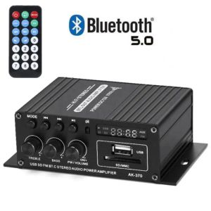 Förstärkare 2 Channel Power Stereo Amplifier Bluetooth Full Digital Audio Sound USB SD AUX AK380/AK370/AK170 800W Digital amp för högtalare