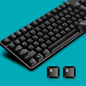 Kombine Kablolu Oyun 104 Anahtar Klavye Küçük Taşınabilir Fare Klavyesi Multimedya Tuşları Windows için Oyun Fare
