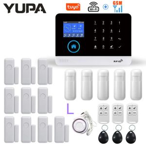 Kit WiFi GSM Home Security Alarm System med trådlös tangentbordsrörelsesensor Burglar Anti Stöld Tuya App Remote Control Smart Kit