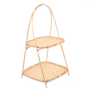 Dinnerware Sets Decorate Bamboo Snack Stand Hamper Basket For Weaving Woven Storage Container