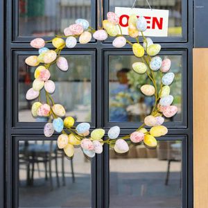 Party Decoration Easter Egg Garland Decorations Wreath Set With Lanyard For Front Door Wall Ornaments