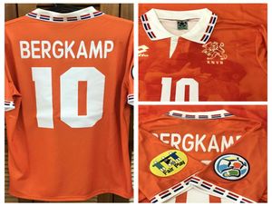 Hol 9698 Eurocup Vintage Classic Home Shirt koszulka krótkie rękawy Bergkamp Cruyff Kluivert Niestandardowy numer Numer Patches Sponsor6942859