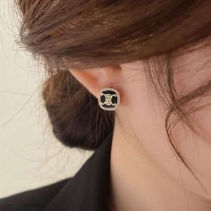 Autumn Winter Black Triumphal Arch for Women 2023 New Trendy Style Korean Personalized and Earrings